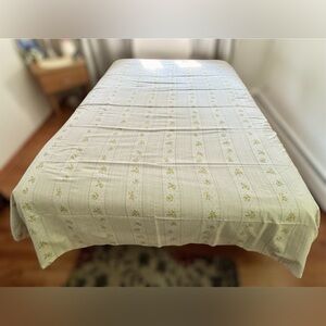 Vintage Thomaston New Era Full Flat Sheet Yellow Floral Cotton